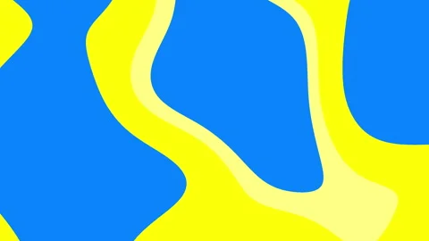 Bright yellow geometric shapes stand out on a blue background Stock Footage 293757204