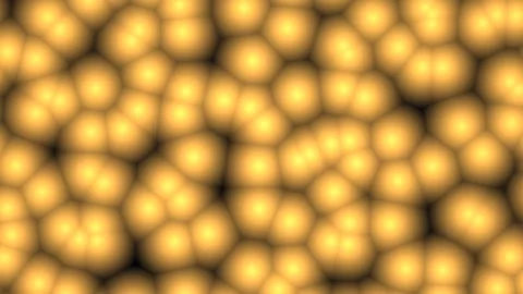 Bright yellow glowing shapes on a dark background create a Stock Footage 338039425