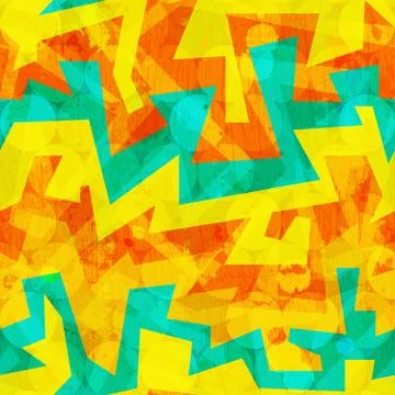 Bright yellow graffiti seamless pattern Stock Illustration