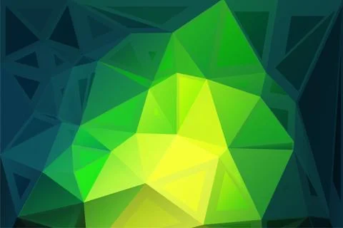 Bright yellow green random sizes low poly background Illustrazione stock