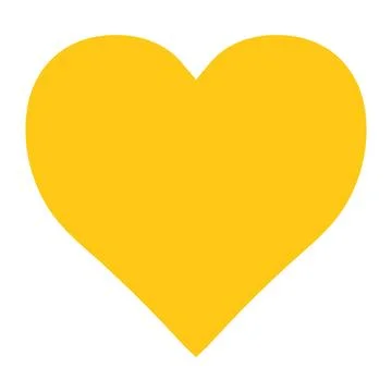 Bright yellow heart shape represents love, happiness, emotion, positive feeling Stock Illustration