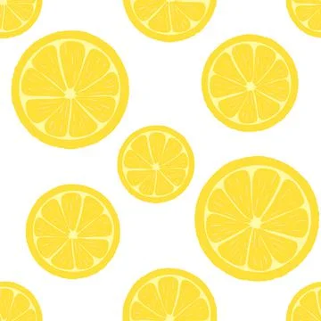 Bright yellow lemon pattern, vector illustration. Illustrazione stock