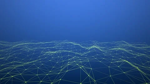 Bright Yellow Mesh Surface on Clear Blue Horizon Stock Footage 322557755