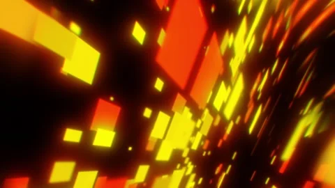 Bright yellow, orange, and red geometric squares rush Stock Footage 339632592