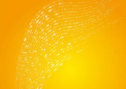 Bright yellow orange minimal dotted wavy lines abstract background Stock Illustration