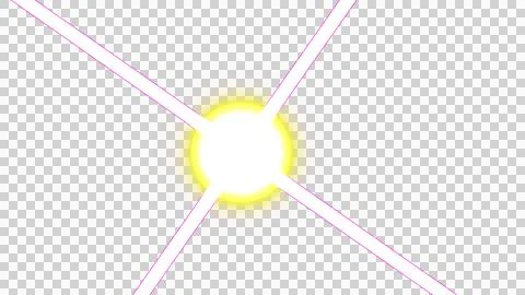 Bright Yellow Orb Centered by Intersecting White Light Rays Stock Illustration