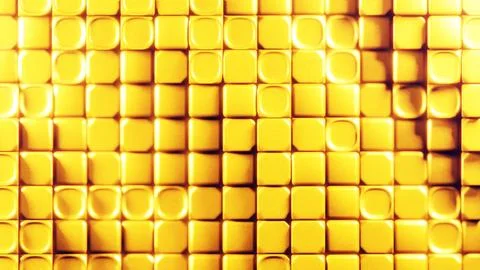 A bright yellow pattern features an abstract square texture that creates a Ilustración de archivo