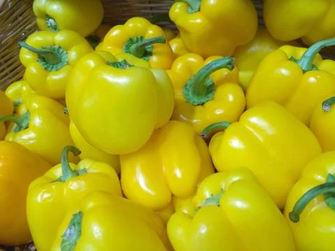 Bright yellow pepper Stock Photos