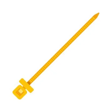 Bright yellow plastic cable tie for organization and utility Stock Illustration