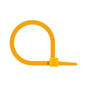 Bright yellow plastic cable tie for secure fastening Stock Illustration