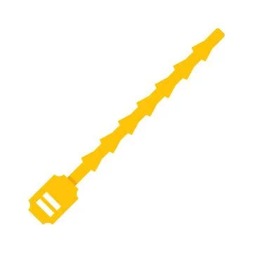 Bright yellow plastic cable tie illustration design Stock Illustration