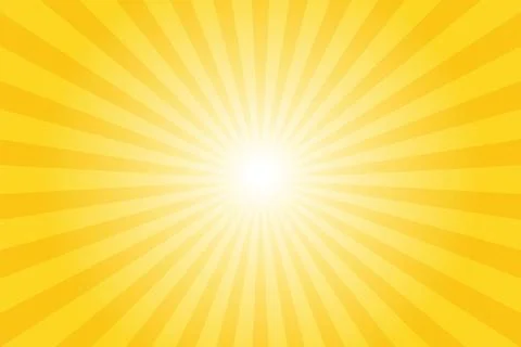 Bright yellow rays background, vector illustration. Stock Illustration