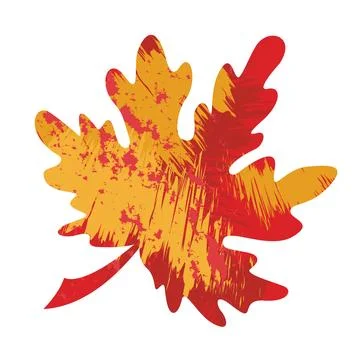 Bright yellow red maple leaf vector flat isolated illustration white background Illustrazione stock