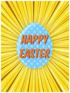 Bright yellow retro comic background for Easter Stock Illustration