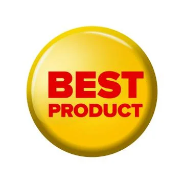 Bright yellow round button with word 'Best Product' Stock Illustration
