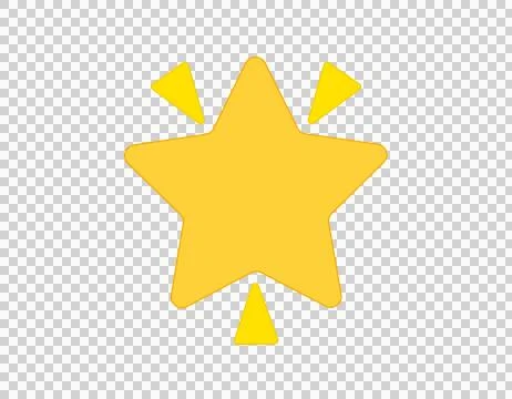 Bright yellow star flat icon with radiating triangles, symbolizing achievem.. Stock Illustration