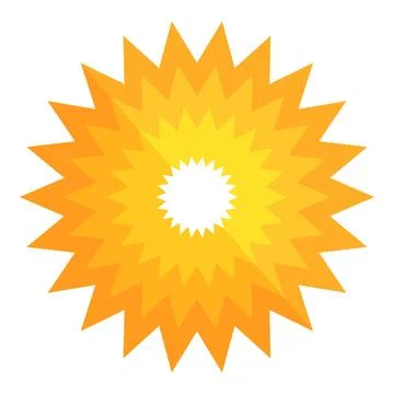 Bright yellow star is shining with sharp rays on white background 스톡 일러스트