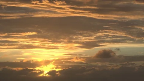 Bright yellow sun in cloudy sky Stock Footage 74062570