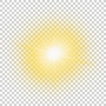 Bright yellow sun flare effect with rays starburst luminous explosion Illustration