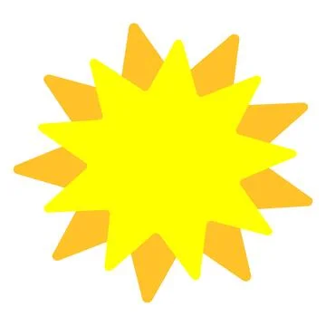 Bright yellow Sun icon in flat style. Vector illustration Stock Illustration