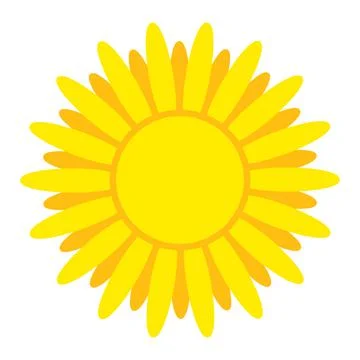 Bright yellow sun with rays. Element for design Stock Illustration