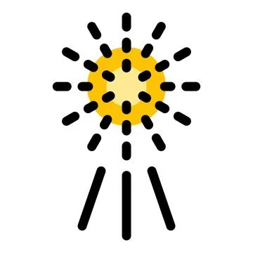 Bright yellow sun shining with rays of light Stock Illustration