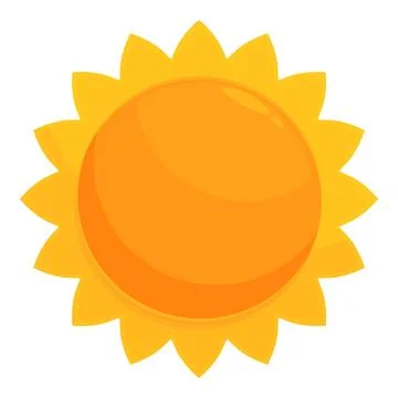 Bright yellow sun shining with warm rays of sunlight Illustrazione stock
