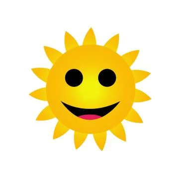 Bright yellow sun smiling  Stock-Illustration