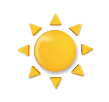 Bright yellow sun with triangle rays. Vector illustration Illustrazione stock