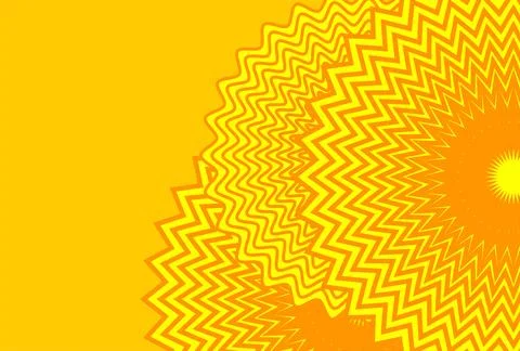 Bright Yellow Sunburst Abstract Pattern With Zigzag Radial Design And Sunny.. Stock Illustration