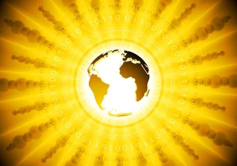 Bright yellow tech background Stock Illustration