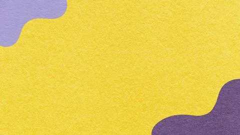 Bright yellow textured paper background with lavender and violet fluid blob.. Stock Illustration