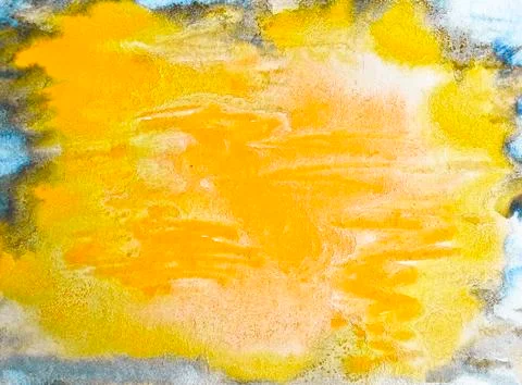 Bright yellow watercolor solid abstract background, Vintage template  Stock Illustration
