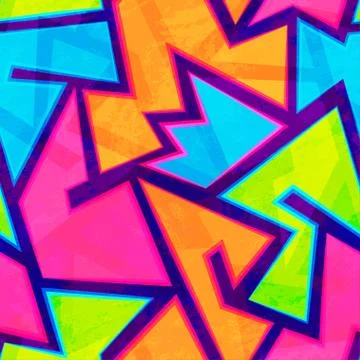 Bright youth seamless pattern with grunge effect Stock Illustration
