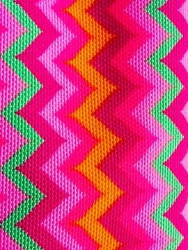 Bright zigzag on fabric pattern Stock Photos