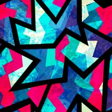 Bright zigzag geometric seamless pattern Stock Illustration