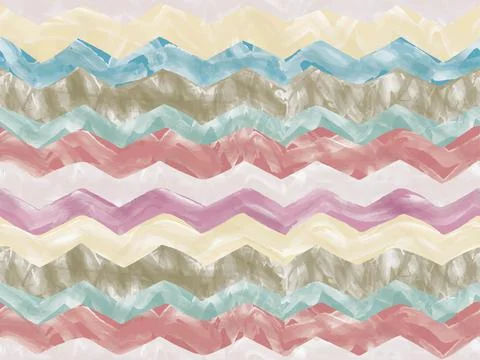 Bright zigzag seamless vector pattern stylized as a watercolor Illustrazione stock