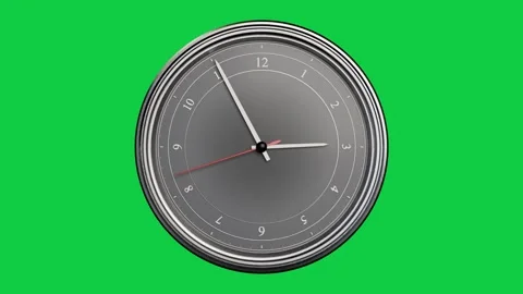 Brightening and zooming, clock centered while hands sweeping, showing time on Stock Footage 337506441