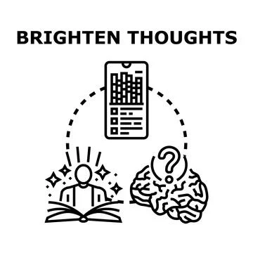 Brightening thoughts concept with learning and digital data Stock Illustration
