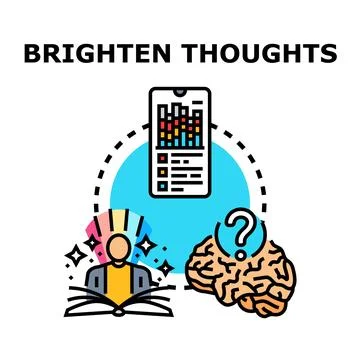Brightening thoughts concept with learning and digital data Stock Illustration