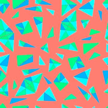 Bright,geometric pattern of many small triangles in blue color, Illustrazione stock