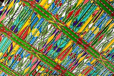 Brightly Colored Abstract Pattern Featuring Symmetric Decorative Elements Stock Photos