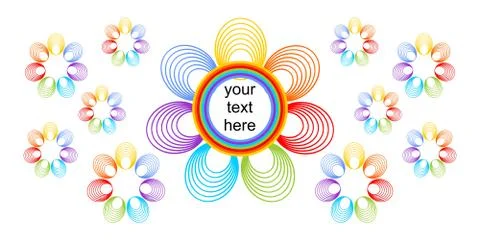 Brightly colored background with rainbow flowers Stock Illustration