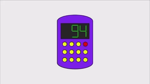 Brightly colored calculators show impressive scores in a lively math challenge a Stock Footage 327127656