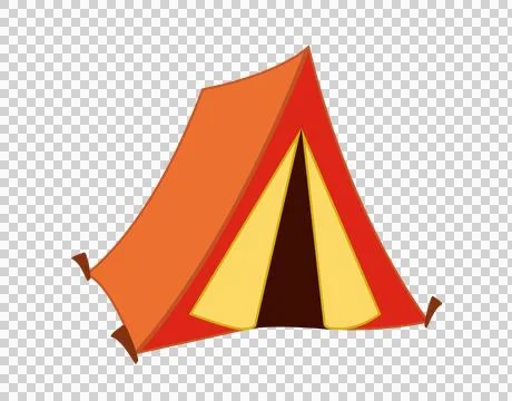 Brightly colored camping tent flat icon with a simple, modern design Stock Illustration