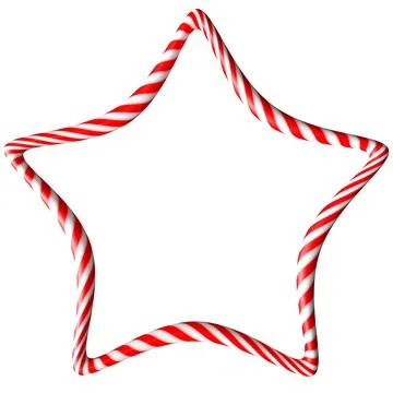 Brightly colored candy cane serves as a star-shaped frame on a white backgr.. 스톡 일러스트