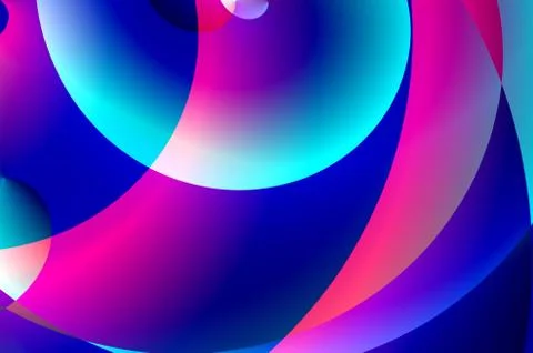 Brightly colored circles blue red pink black Stock Illustration