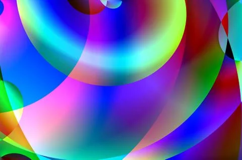 Brightly colored circles blue red white black green Stock Illustration