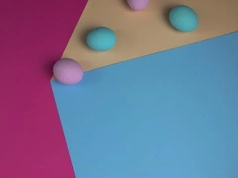 Brightly colored easter eggs on colored background, easter concept, easter 20 Stock Photos