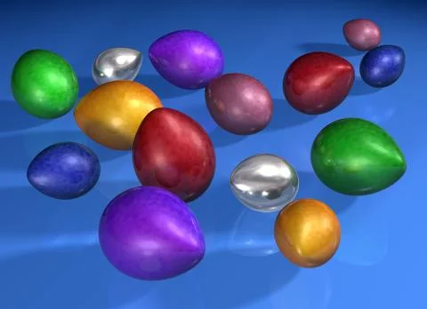 Brightly colored eggs Stock Illustration